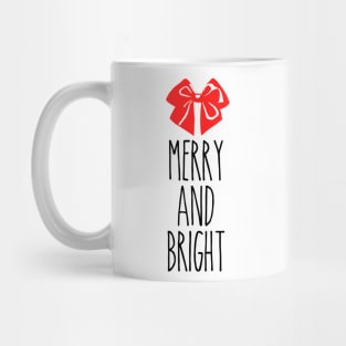 Merry and Bright Bow Dark Font Mug